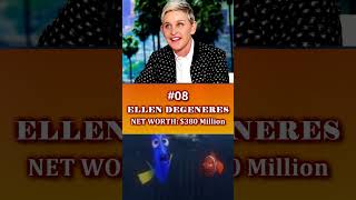 Top 10 RICHEST people who have voiced a Disney Character #disneyvoices #disneymovies