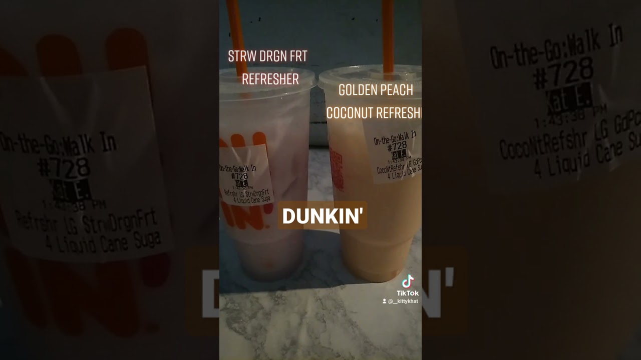 DUNKIN' GOLDEN PEACH COCONUT REFSHR &               STRW DRGN FRUIT REFSHR.(4 pumps liquid cane sug)
