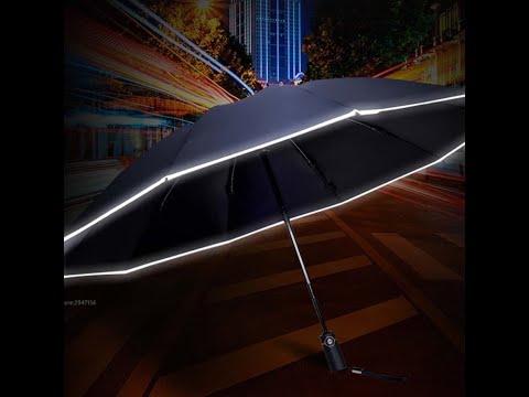 Zuodu Folding Automatic Reverse Umbrella With LED