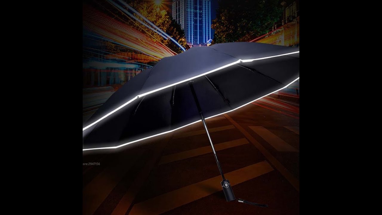 Zuodu Folding Automatic Reverse Umbrella With LED