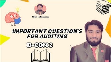 Important Questions For Auditing || Punjab University || Sargodha University