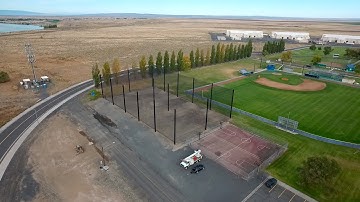 Golf Range Netting UAV drone enclosure at Big Bend Community College