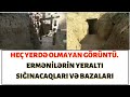 Ermənilərin yeraltı sığınacaqları, gizləndikləri yerlər, səngərlər. Cəbhədən ən son görüntülər