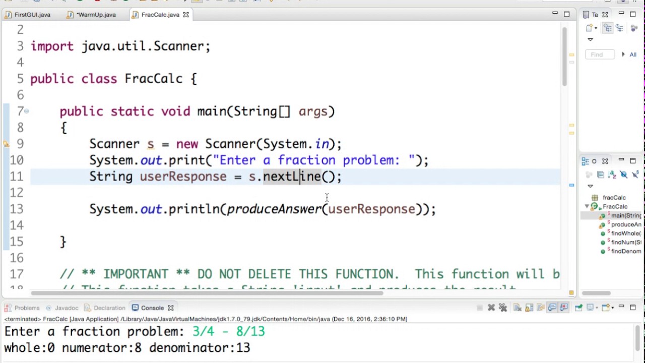 FracCalc Checkpoint 2 Help (Part 3) - YouTube