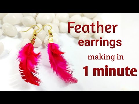 How To Make Feather Earrings At Home 1 Minute Jewelry Making Vintage Designs