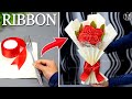 DIY Satin Ribbon Rose - Flower bouquet | how to flower wrapping & arrangement | Ribbon crafts