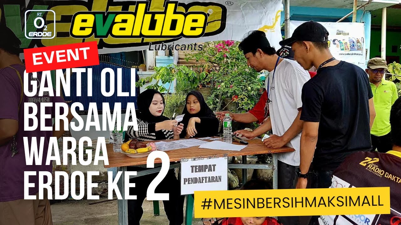 Event Ganti Oli Evalube ke 2 bersama warga di Rt02|ERDOE| RW013 Perum Telagamurni Cikarang Barat