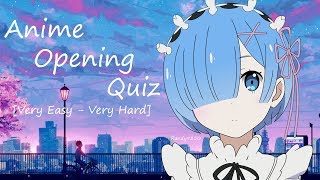 Anime Opening Quiz | 100+ Openings [Very Easy - Very Hard]