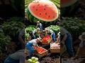 Giant Watermelon Harvest! 🍉👨‍🌾 Tiny Farmers, Huge Fruit! #trending #viralvideo #shorts