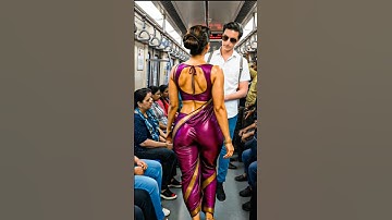 Eye Contact in Metro ❤️ Girl Looks at Boy in Metro