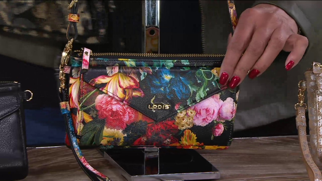 LODIS Leather RFID Envelope Pouch w/ Crossbody Strap on QVC YouTube