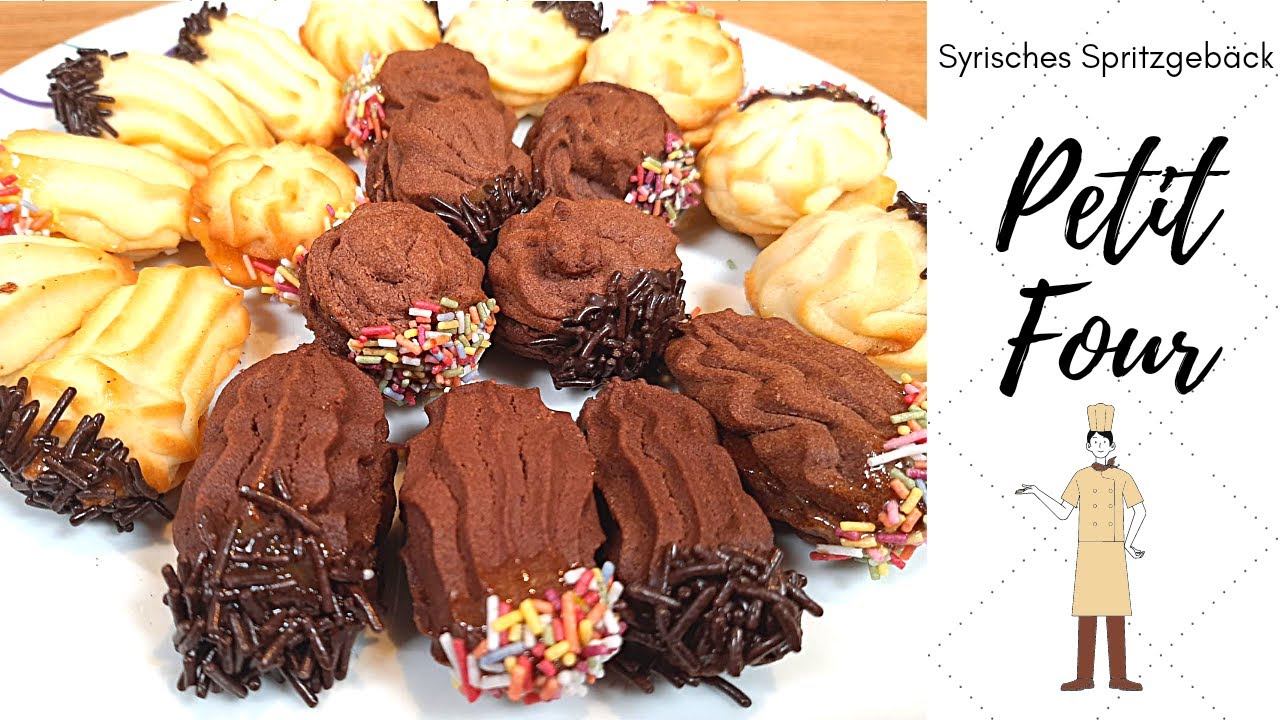 Petit Four - Syrisches Spritzgebäck | mit Marmelade & Schokolade ... Petit Four - Syrisches Spritzgebäck | mit Marmelade & Schokolade ...
