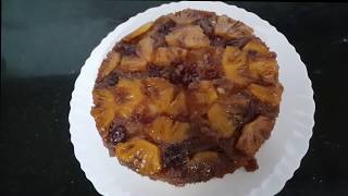PINEAPPLE UPSIDE DOWN CAKE MADE USING PRESSURE COOKER