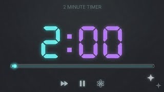 2 Minute Countdown Timer ⏰ | With Alarm | No Music | Study, Work, Focus & Productivity Timer