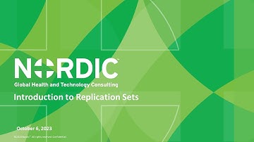 Nordic INFORmative Friday:  Introduction to Replication Sets
