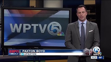 ESPN 106.3 sports anchor Paxton Boyd performs NFL Combine drills