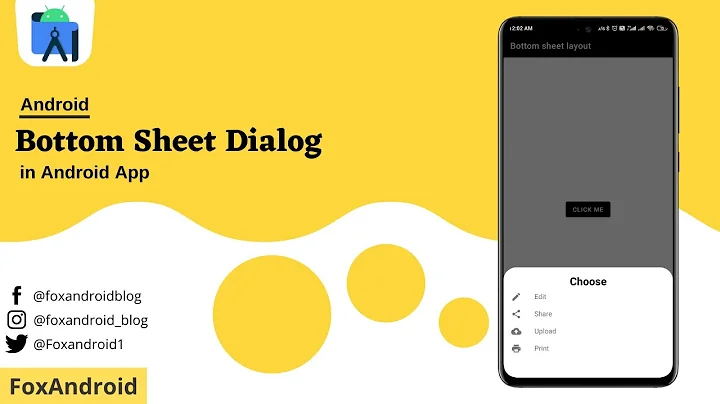 Android Bottom Sheet Dialog | Android Studio Tutorial | FoxAndroid