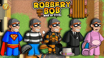 Robbery Bob - All Costumes Funny Video Game Part 20