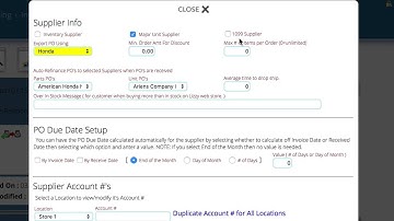 Supplier Setup in Lizzy