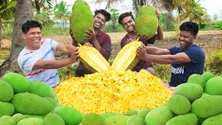 JACKFRUIT CUTTING Skills | Yummy Jackfruit Recipe | Jackfruit Pazham pori & Bajji