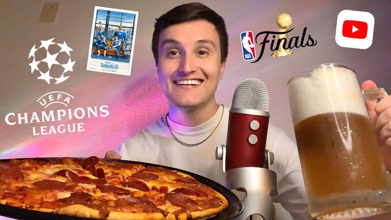 ASMR Pizza & Beer Eating Mukbang 🍕🍺 (whisper ramble about EVERYTHING)