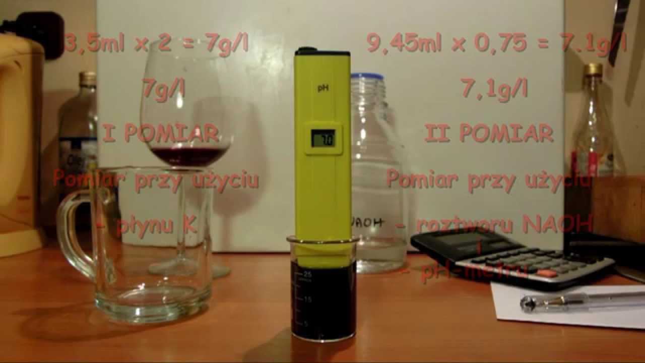 WINOROŚL / WINIARNIA - Pomiar kwasowości wina (miareczkowanie) Winnica Cisowa 2014 11 23