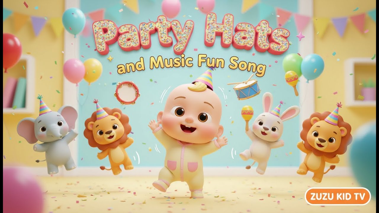 Party Hats and Music Fun Song for Kids – Nursery Rhyme, Music Play, and Toddler Celebration