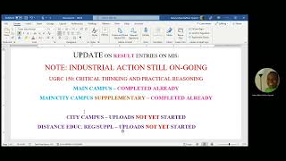 Result Upload Update (UGRC150, Sem 2 2022)