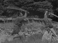 SAMURAI DUEL SCENE - SEVEN SAMURAI - AKIRA KUROSAWA- FOOLISH SAMURAI DUELS WITH REAL STEEL SWORDS