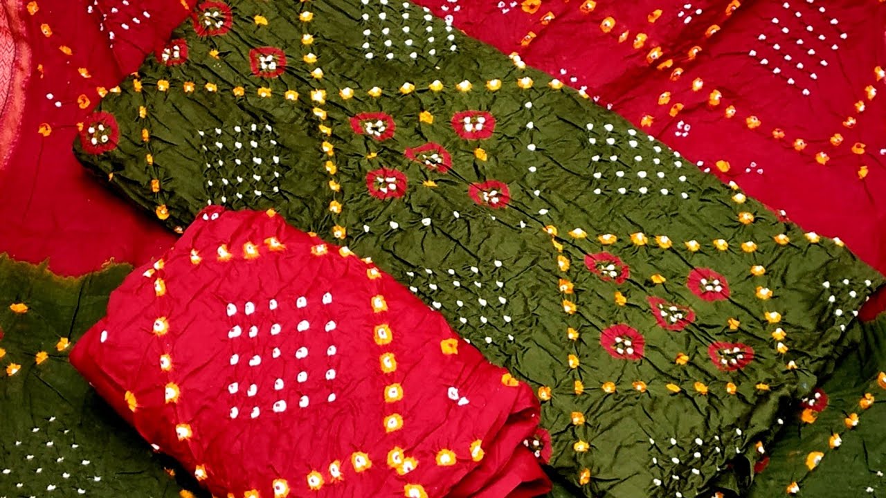Women's Cotton Unstitched Dress Material | Jaipuri Bandhani Bandhej Print  Salwar Suit Dupatta Set Cotton | Summer wear, Free Size (Pink)