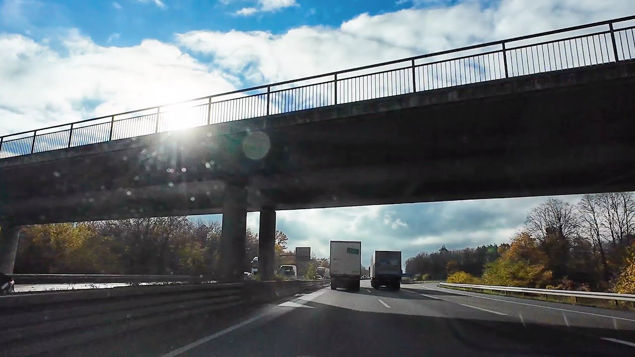Driving in Germany - Seeheim to Weinheim over Autobahn A5 # 