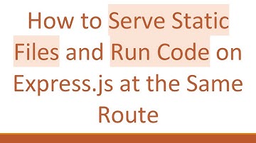 How to Serve Static Files and Run Code on Express.js at the Same Route