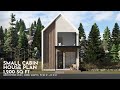 1,200 sq ft Small Cabin House Plan | Scandinavian-style, Compact Layout