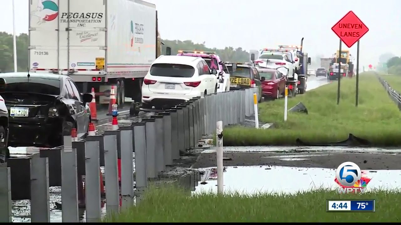 8-vehicle crash on Turnpike NB in Palm Beach Gardens - YouTube