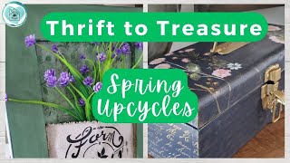 Spring Upcycles • Thrift to Treasure •  Thrifted DIYs for resell • Homemade Chalk Paint • Iod Stamps