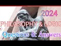 Philosophy  logic 50 most important questions  answers