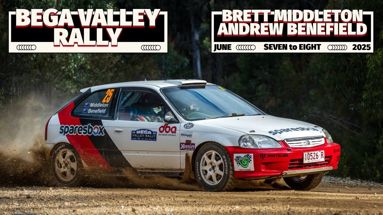 Honda Civic Rally Car - Flat out and full noise - Rally Action at Bega ...