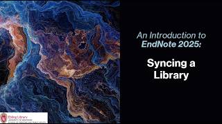 EndNote 2025 Syncing a Library