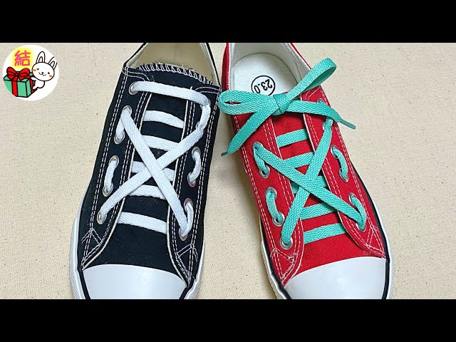How to tie shoelaces with a stylish large 