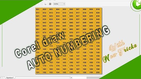 How to Create Auto Numbering in Corel Draw || Auto Serial Numbering in Coreldraw #coreldraw