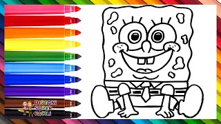 Draw and Color SpongeBob as a Child 🧽❤️🌊 Drawings for Children