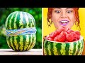 WATERMELON VS 100 LAYERS OF RUBBER BANDS CHALLENGE || Funny Challenges by 123 GO! GOLD