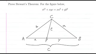 Proving Stewart's Theorem