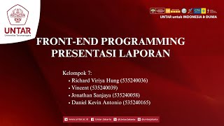 Project UAS Front-End Programming Presentasi Laporan FTI Universitas Tarumanagara