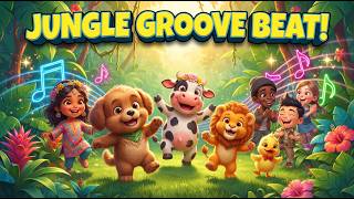 The Jungle Groove Animal🕺 (Cute Animal Sounds Dance Song for Kids) #kidssongs #cartoonsforkids #kids