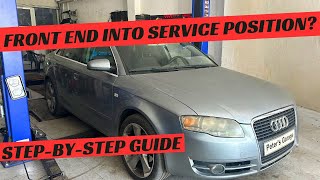 How to put Audi A4 B7 Front Lock Carrier / Front End into Service Position 2007 Audi A4 Lug Pattern