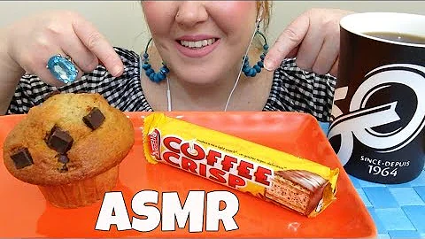 ASMR | CHOCOLATE CHIP MUFFIN & COFFEE CRISP BAR *RELAXING EATING SOUNDS* (WHISPERING)