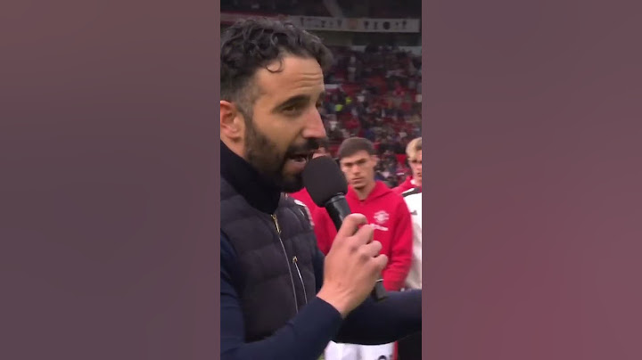Ruben Amorim addresses the Old Trafford crowd following his first season at #manutd 🗣️🏟️#amorim