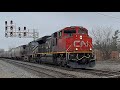 CN Trains in Durand, MI (includes BCRail trailing on G874) (4/5/25)
