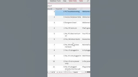 Een beslissingsboomdatabase bouwen in Microsoft Access. Deel 2: Tabellen #msaccess #shorts